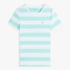 T-shirt de gola redonda com riscas de râguebi T-shirt de gola redonda com riscas de râguebi