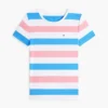 T-shirt de gola redonda com riscas de râguebi
