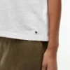 T-shirt de gola redonda em mistura de linho T-shirt de gola redonda em mistura de linho
