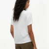 T-shirt de gola redonda em mistura de linho T-shirt de gola redonda em mistura de linho