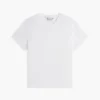 T-shirt de gola redonda em mistura de linho T-shirt de gola redonda em mistura de linho
