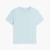 T-shirt de gola redonda em mistura de linho T-shirt de gola redonda em mistura de linho