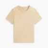 T-shirt de gola redonda em mistura de linho T-shirt de gola redonda em mistura de linho