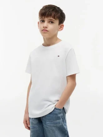 T-shirt de gola redonda para o dia-a-dia para crianças