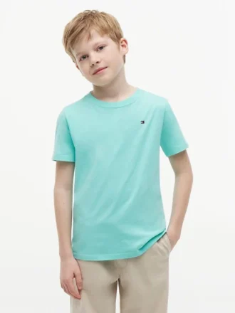 T-shirt de gola redonda para o dia-a-dia para crianças
