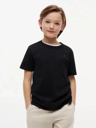 T-shirt de gola redonda para o dia-a-dia para crianças