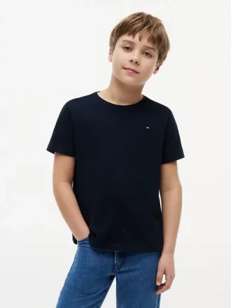 T-shirt de gola redonda para o dia-a-dia para crianças