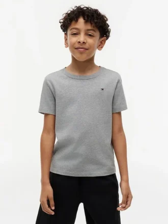 T-shirt de gola redonda para o dia-a-dia para crianças