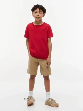 T-shirt de gola redonda para o dia-a-dia para crianças