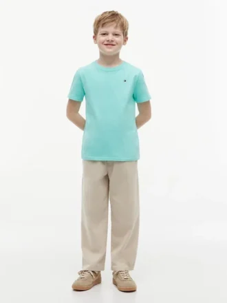 T-shirt de gola redonda para o dia-a-dia para crianças
