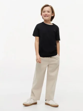 T-shirt de gola redonda para o dia-a-dia para crianças