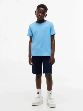 T-shirt de gola redonda para o dia-a-dia para crianças