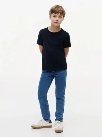 T-shirt de gola redonda para o dia-a-dia para crianças