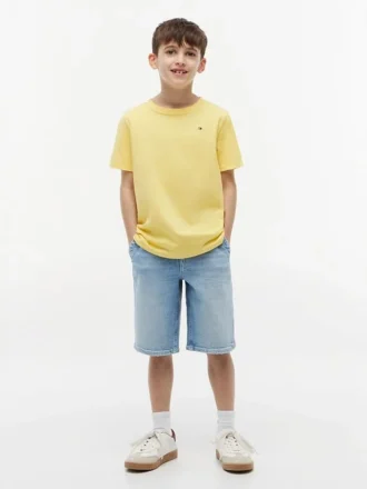 T-shirt de gola redonda para o dia-a-dia para crianças