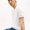 T-shirt de malha com detalhes em borda da New York Label T-shirt de malha com detalhes em borda da New York Label