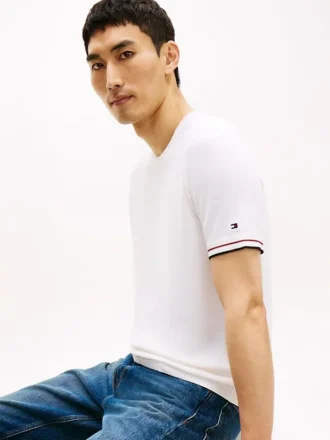 T-shirt de malha com detalhes em borda da New York Label