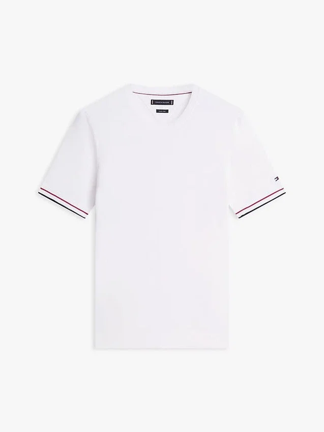 T-shirt de malha com detalhes em borda da New York Label T-shirt de malha com detalhes em borda da New York Label