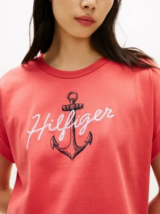 T-shirt Dolman com logótipo âncora Hilfiger