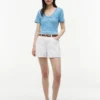 T-shirt Favorite com gola em V às riscas T-shirt Favorite com gola em V às riscas