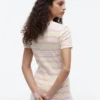 T-shirt Favorite com gola em V às riscas T-shirt Favorite com gola em V às riscas