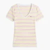 T-shirt Favorite com gola em V às riscas T-shirt Favorite com gola em V às riscas