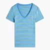 T-shirt Favorite com gola em V às riscas T-shirt Favorite com gola em V às riscas