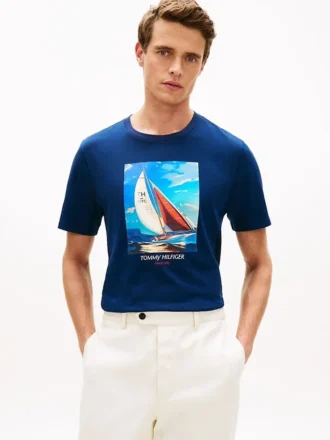 T-shirt Hilfiger com estampado fotográfico de vela