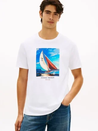 T-shirt Hilfiger com estampado fotográfico de vela