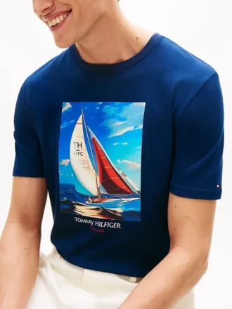 T-shirt Hilfiger com estampado fotográfico de vela