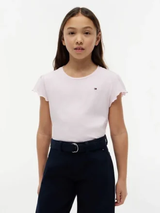 T-shirt infantil com acabamento em folha de alface nas mangas