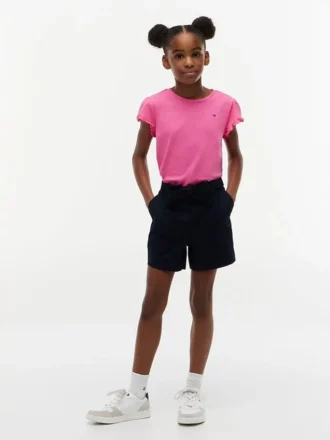 T-shirt infantil com acabamento em folha de alface nas mangas