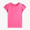 T-shirt infantil com acabamento em folha de alface nas mangas