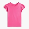 T-shirt infantil com acabamento em folha de alface nas mangas