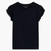 T-shirt infantil com acabamento em folha de alface nas mangas