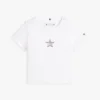 T-shirt infantil com bandeira de estrelas em strass T-shirt infantil com bandeira de estrelas em strass