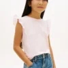 T-shirt infantil com bordados e aberturas T-shirt infantil com bordados e aberturas