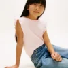 T-shirt infantil com bordados e aberturas T-shirt infantil com bordados e aberturas