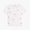 T-shirt infantil com estrelas bordadas e canelado T-shirt infantil com estrelas bordadas e canelado