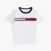 T-shirt infantil com logótipo e riscas T-shirt infantil com logótipo e riscas