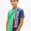 T-shirt infantil com logótipo em blocos de cor verticais T-shirt infantil com logótipo em blocos de cor verticais