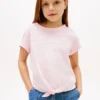 T-shirt infantil com logótipo Hilfiger e gravata à frente T-shirt infantil com logótipo Hilfiger e gravata à frente
