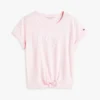 T-shirt infantil com logótipo Hilfiger e gravata à frente T-shirt infantil com logótipo Hilfiger e gravata à frente