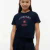 T-shirt infantil com logótipo Tommy em strass T-shirt infantil com logótipo Tommy em strass