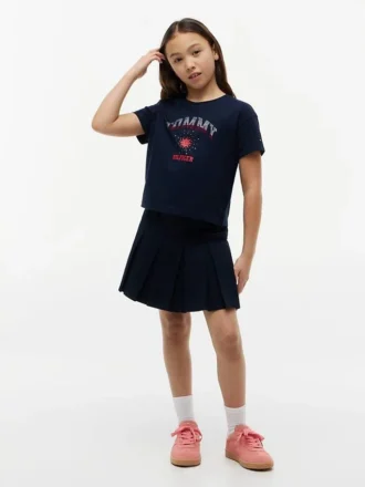 T-shirt infantil com logótipo Tommy em strass