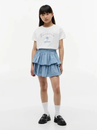 T-shirt infantil com logótipo Tommy em strass