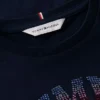 T-shirt infantil com logótipo Tommy em strass T-shirt infantil com logótipo Tommy em strass