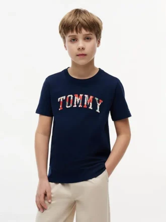 T-shirt infantil com logótipo Tommy floral