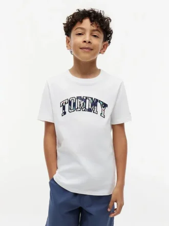 T-shirt infantil com logótipo Tommy floral