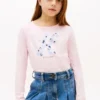 T-shirt infantil com monograma floral T-shirt infantil com monograma floral