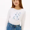 T-shirt infantil com monograma floral T-shirt infantil com monograma floral